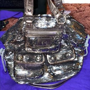 Coach Silver Sequin Poppy handbag *AUTHENTIC*